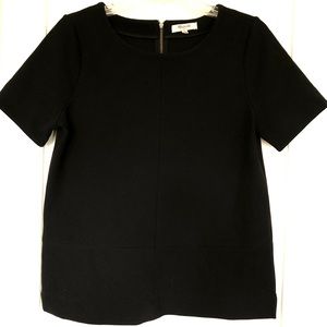Madewell Bistro Ribbed Black Top With Zipper | M